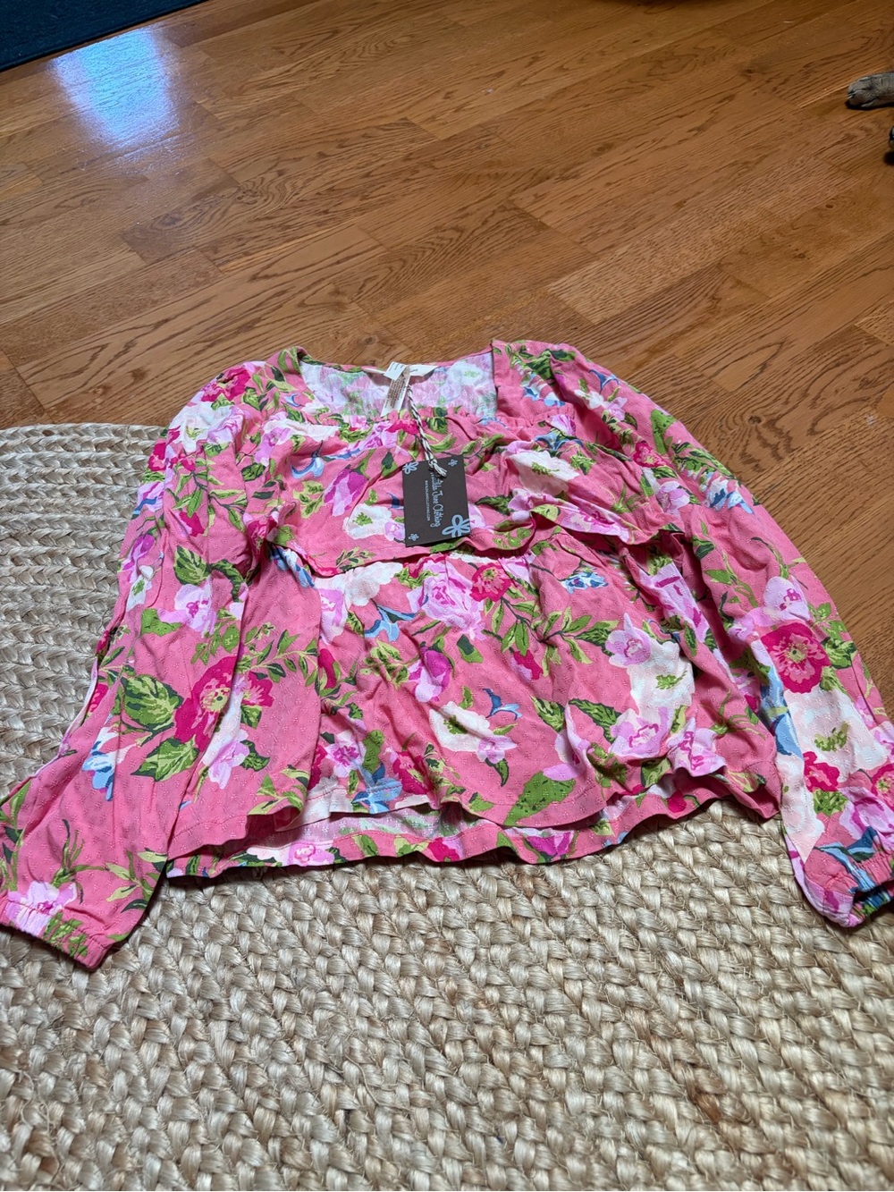 Matilda Jane Pink Floral Peplum-Style Blouse